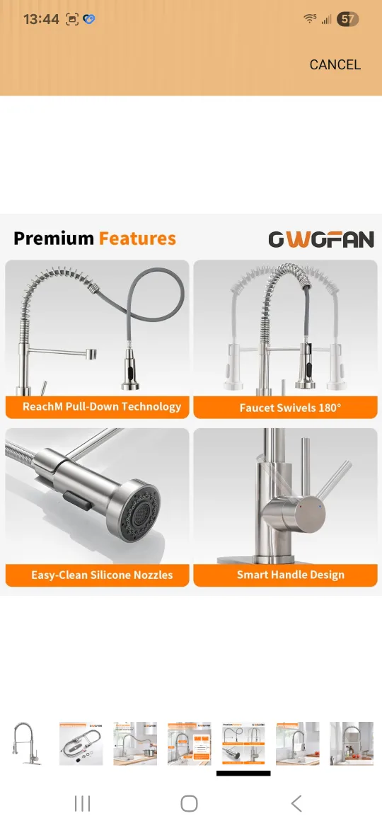 Kitchen Faucet with Pull Down Sprayer image indicator(4)