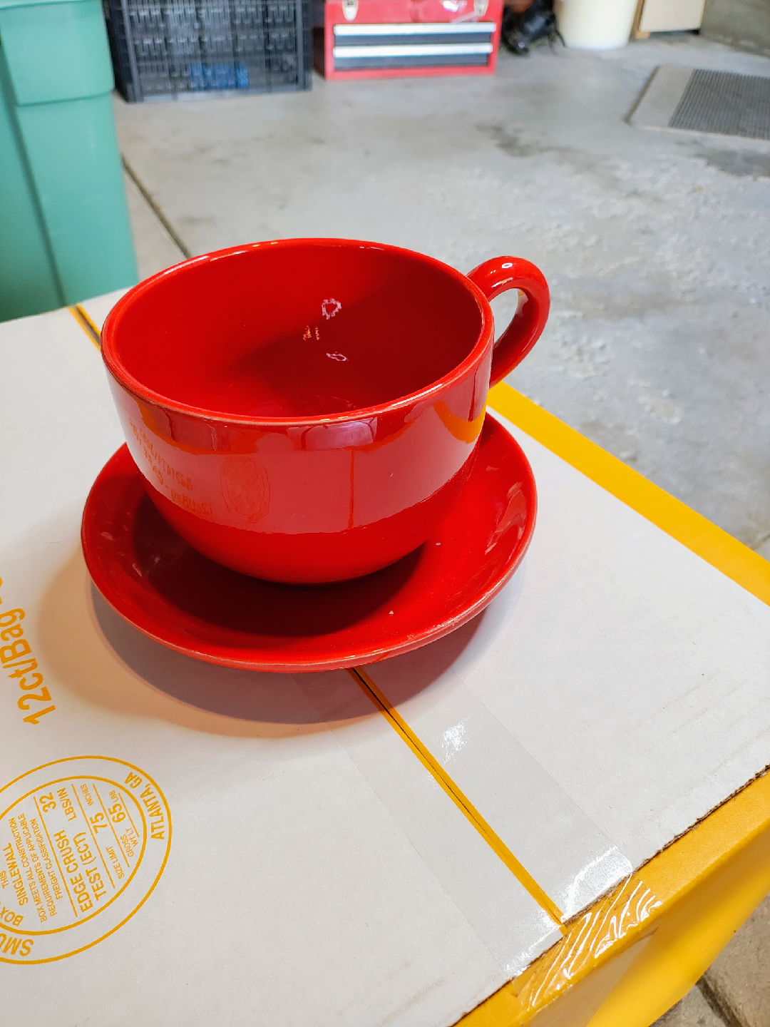 Nordstrom Red Coffee Cup and Saucer