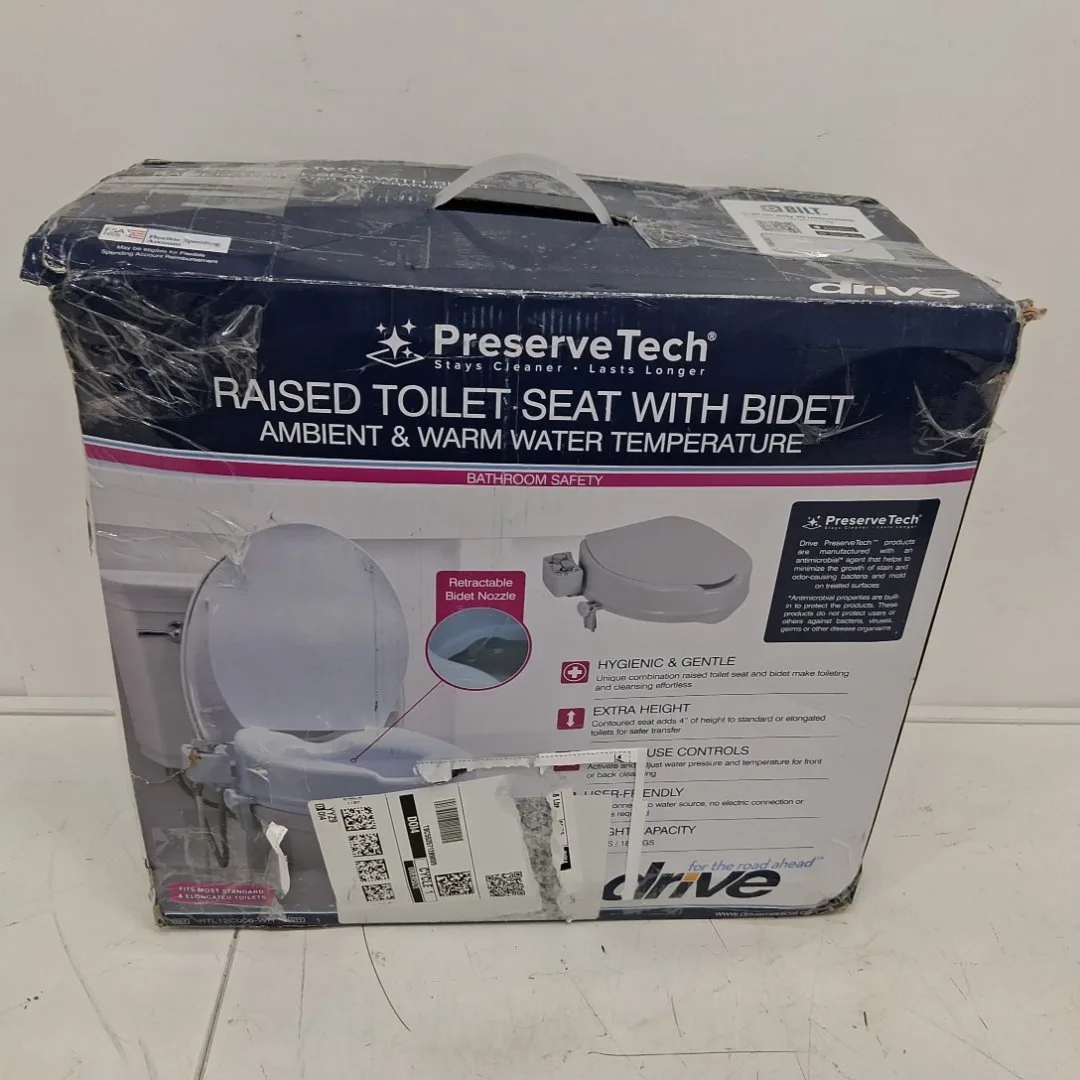 NEW- DRIVE PreserveTech Raised Toilet Seat with Bidet - 4" - image indicator(2)