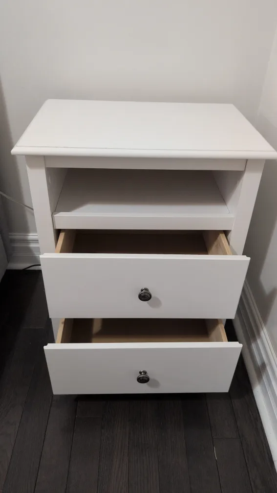 White Bedside Table with 2 Drawers image indicator(8)