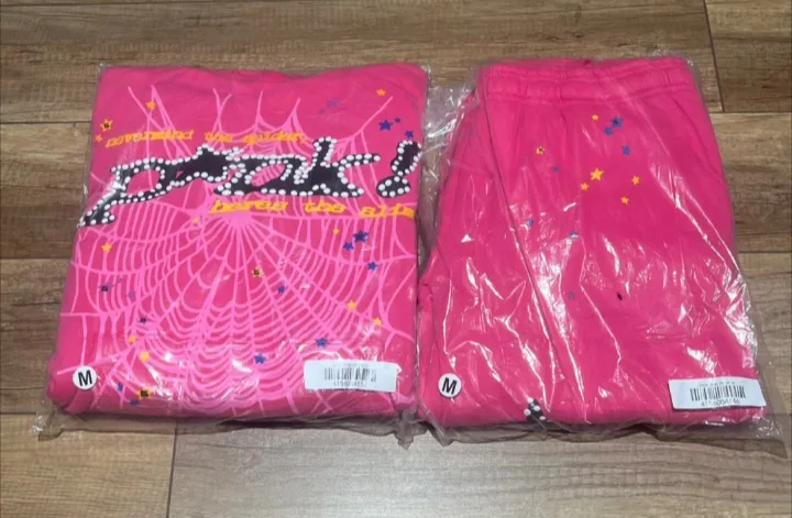 Pink Spider Web Hoodie Sweatpants Set - Size M image indicator(3)