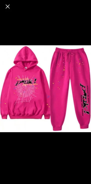 Pink Spider Web Hoodie Sweatpants Set - Size M image indicator(4)