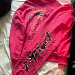 Pink Spider Web Hoodie Sweatpants Set - Size M image indicator(6)