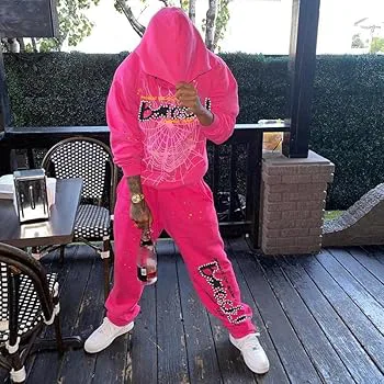 Pink Spider Web Hoodie Sweatpants Set - Size M image indicator(7)