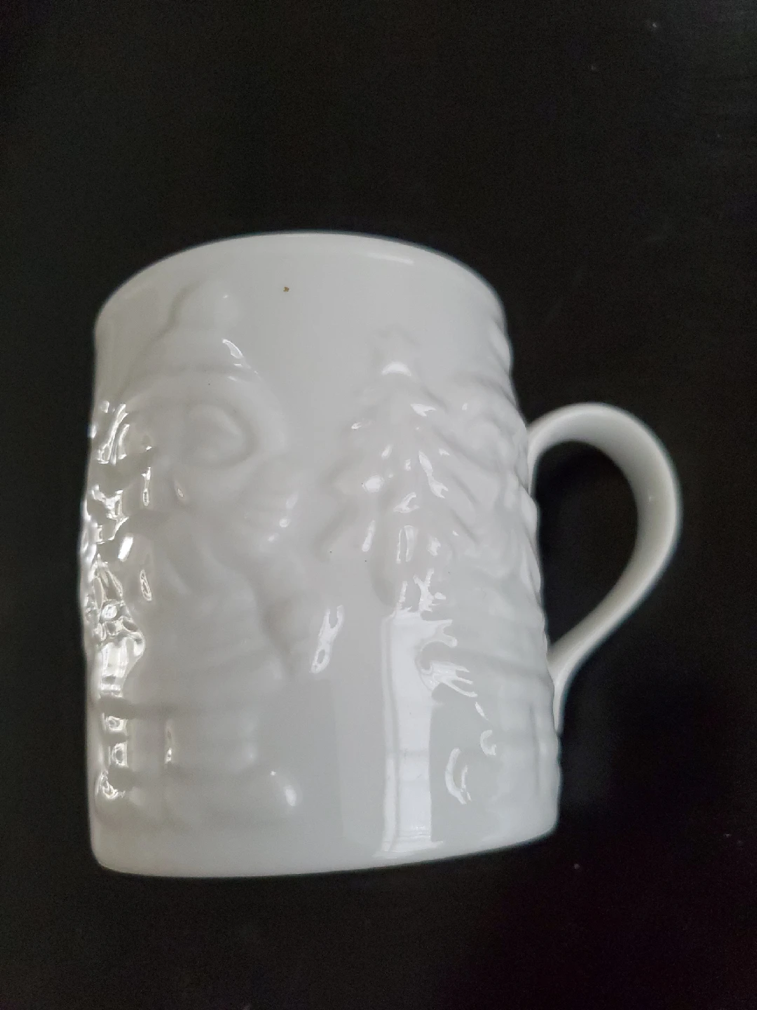 White Embossed Christmas Mug