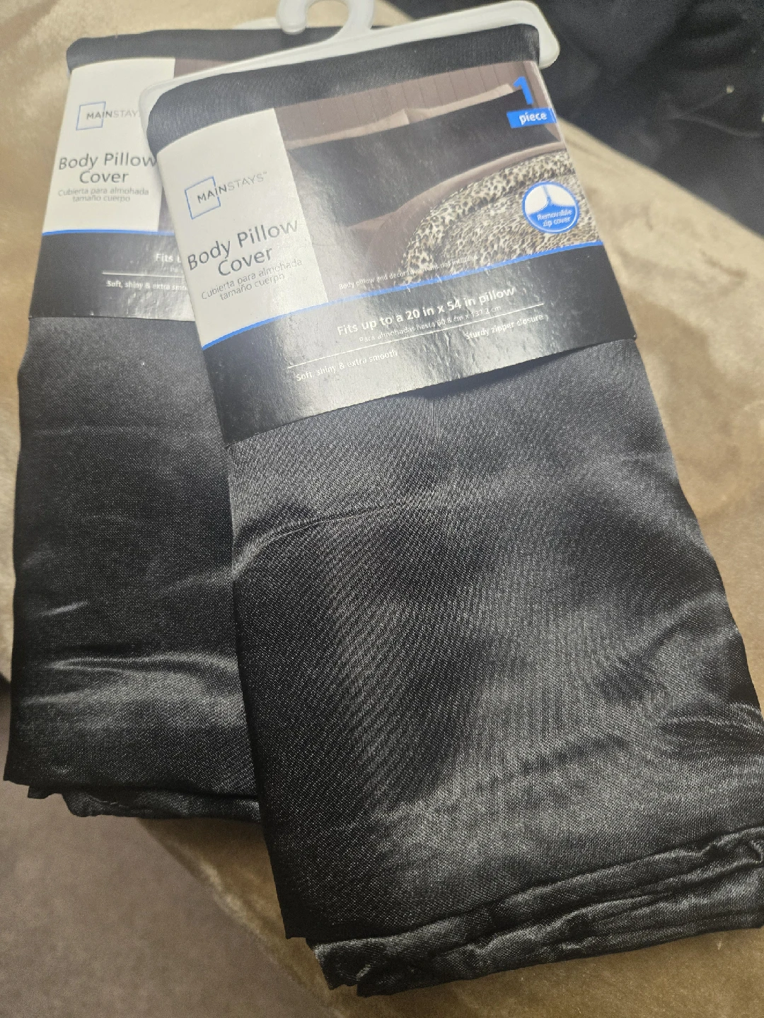Mainstays Body Pillow Cover - Black, 20x54