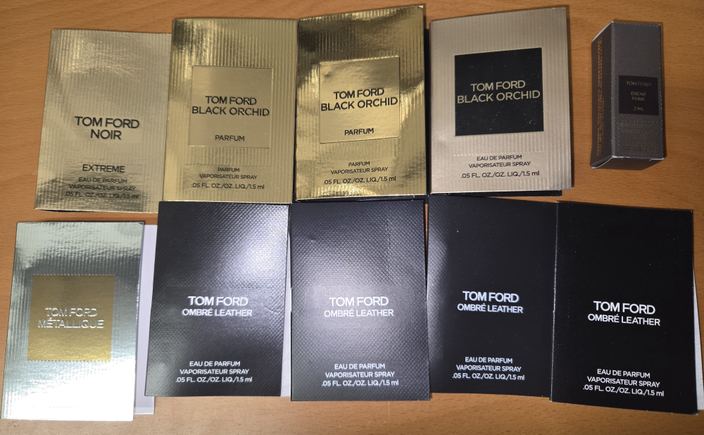 Tom Ford Perfume Samples - Noir, Black Orchid, Ombre Leather
