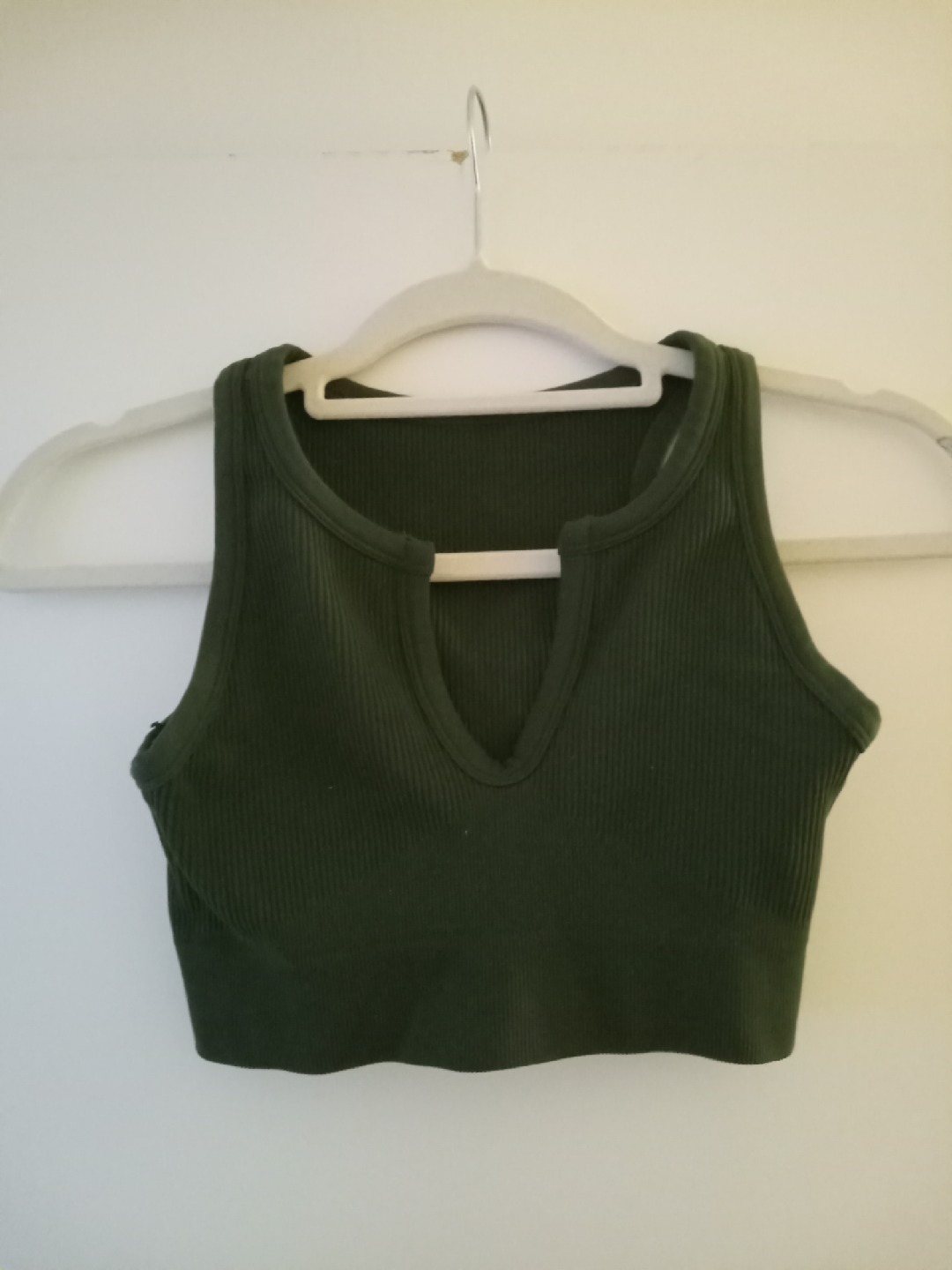 Green Ribbed Tank Top