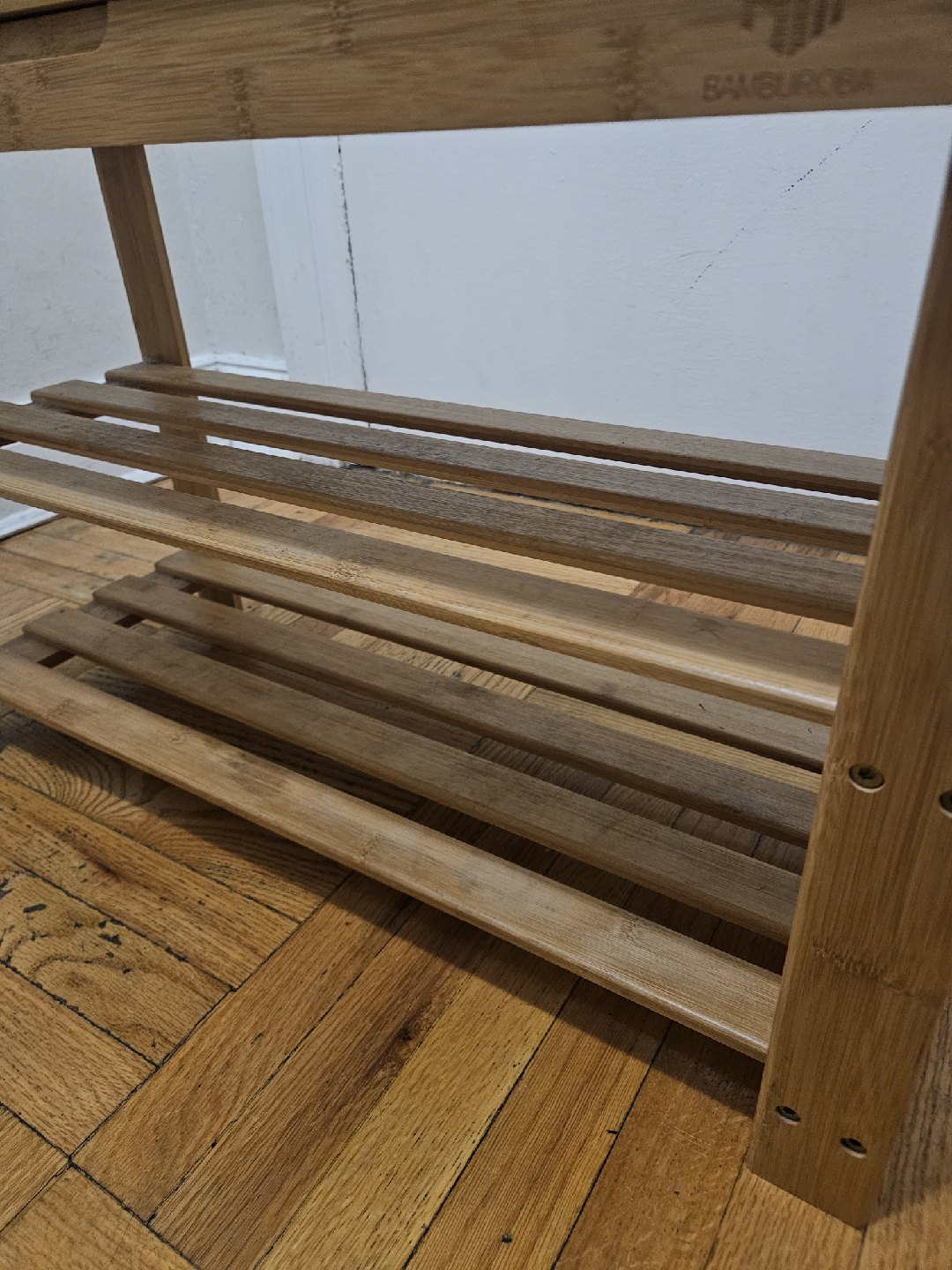Bamboo Shoe Rack Wood Bench With Storage Shelf - photo 2