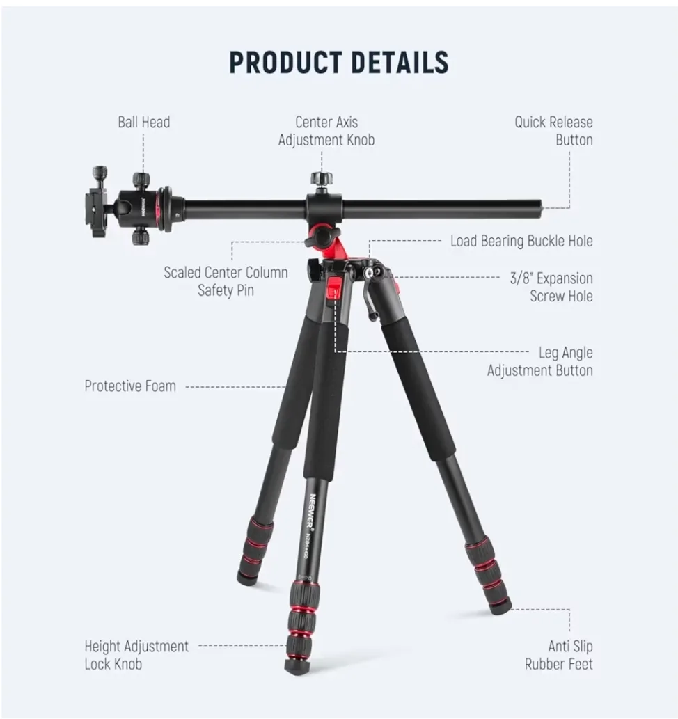 Neewer Tripod with Carrying Bag image indicator(10)