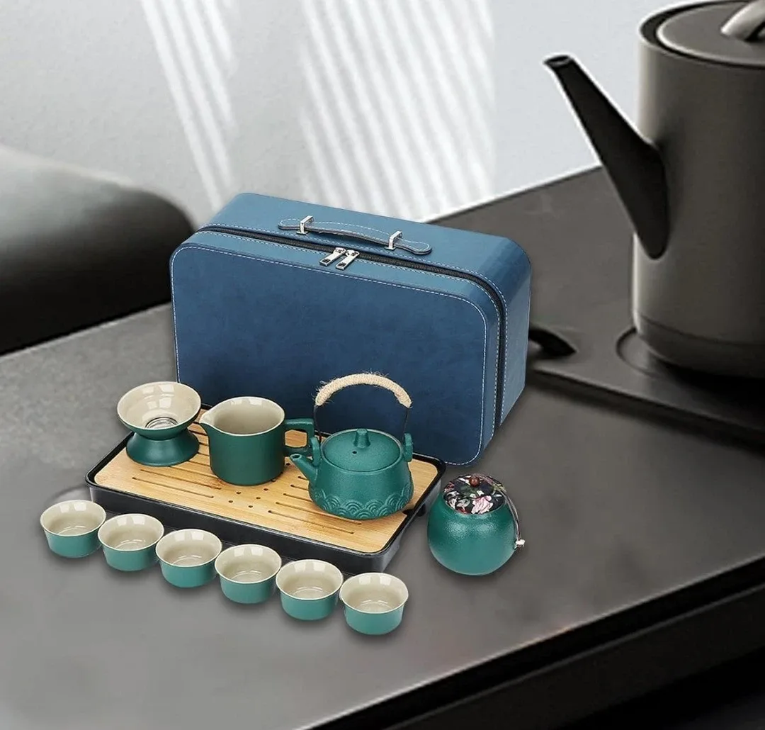 Portable Tea Set with Travel Case - Green image indicator(6)