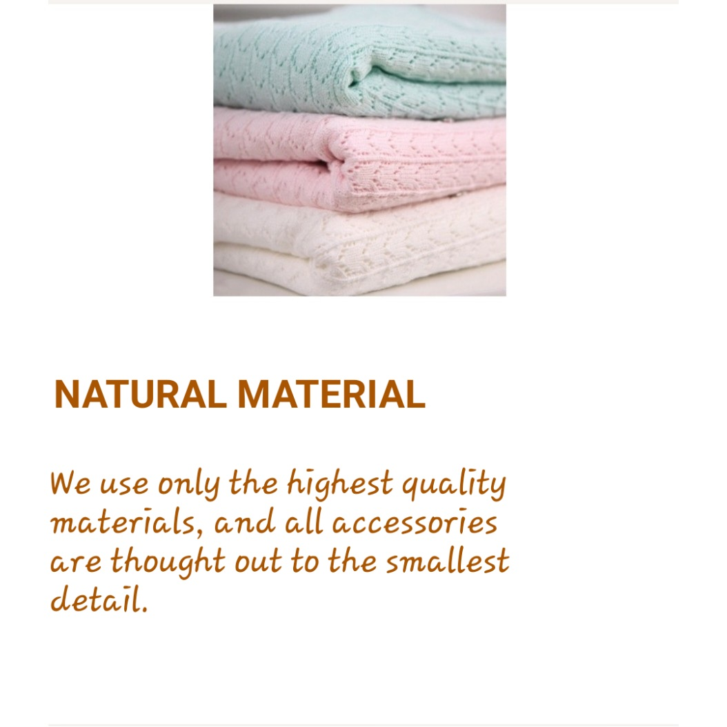 Baby Blanket 100 % Cotton and Merino wool - photo 3
