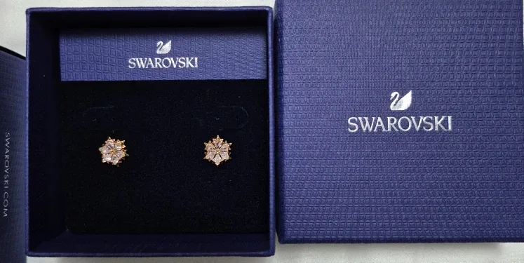 Swarovski PE STUD CZWH/ROS Earrings - New in Box thumbnail