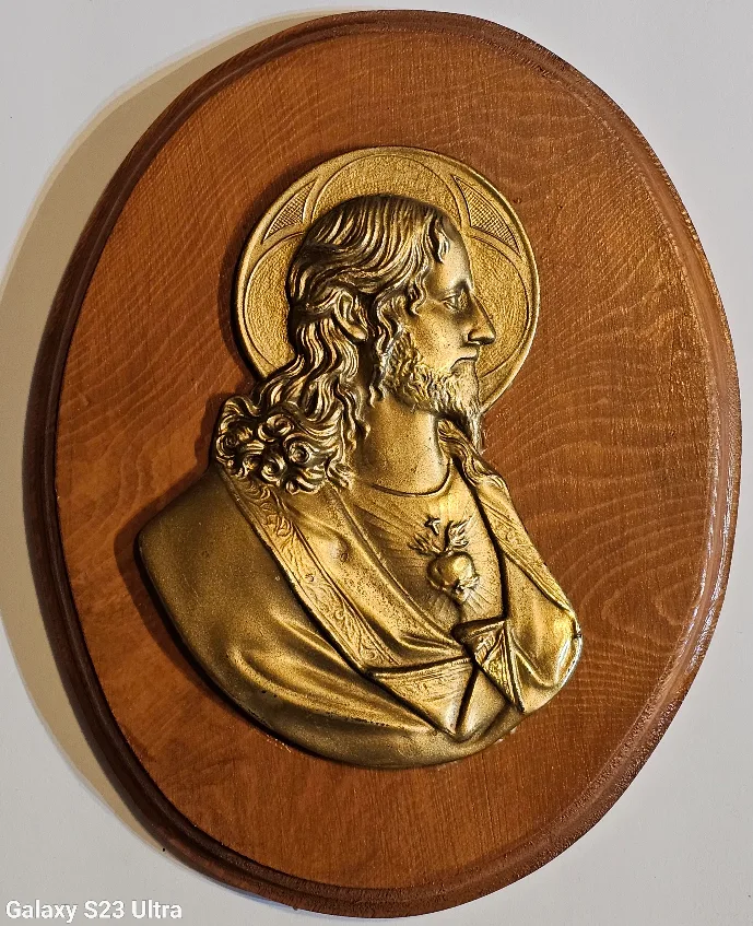 Vintage Sacred Heart of Jesus Wall Plaque image indicator(2)