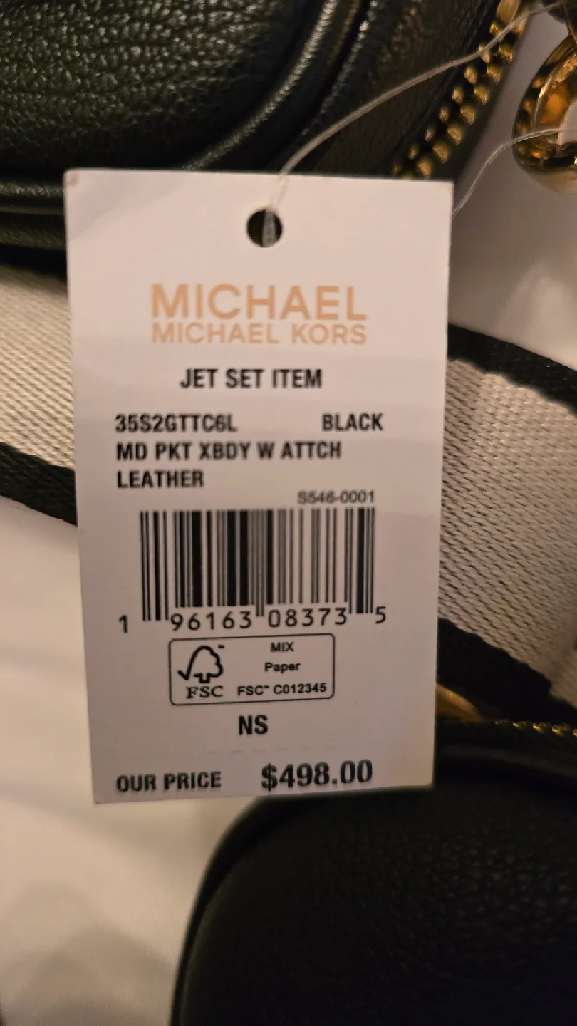 NWT Michael Kors Black Leather Crossbody Bag with Accessories image indicator(8)