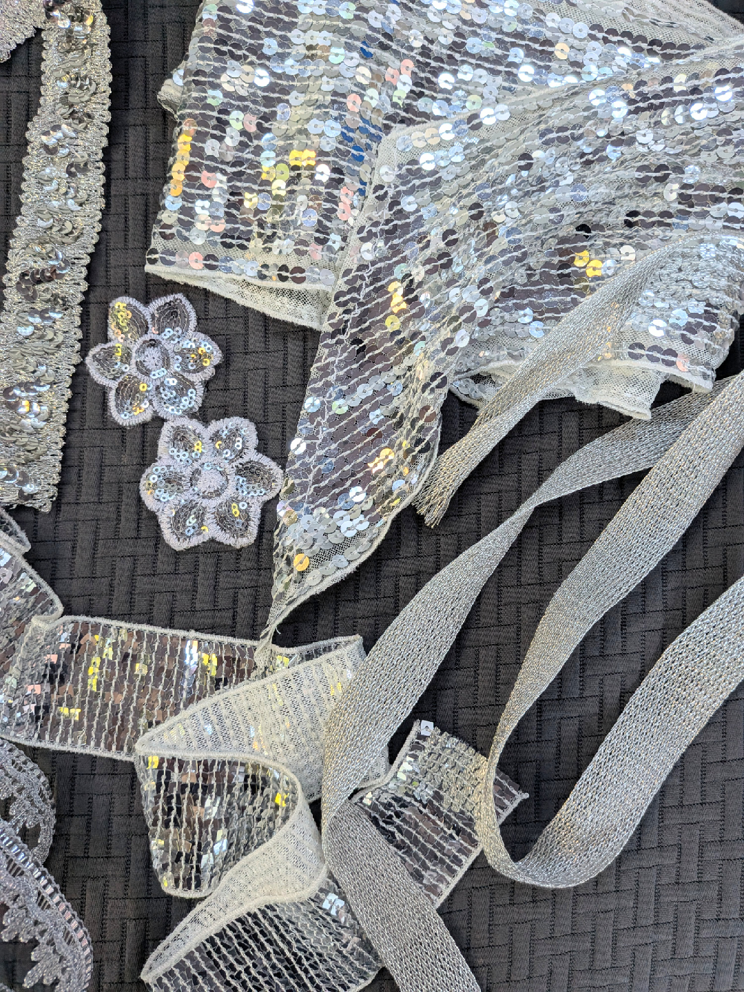 Silver Sequin Trim & Appliqués