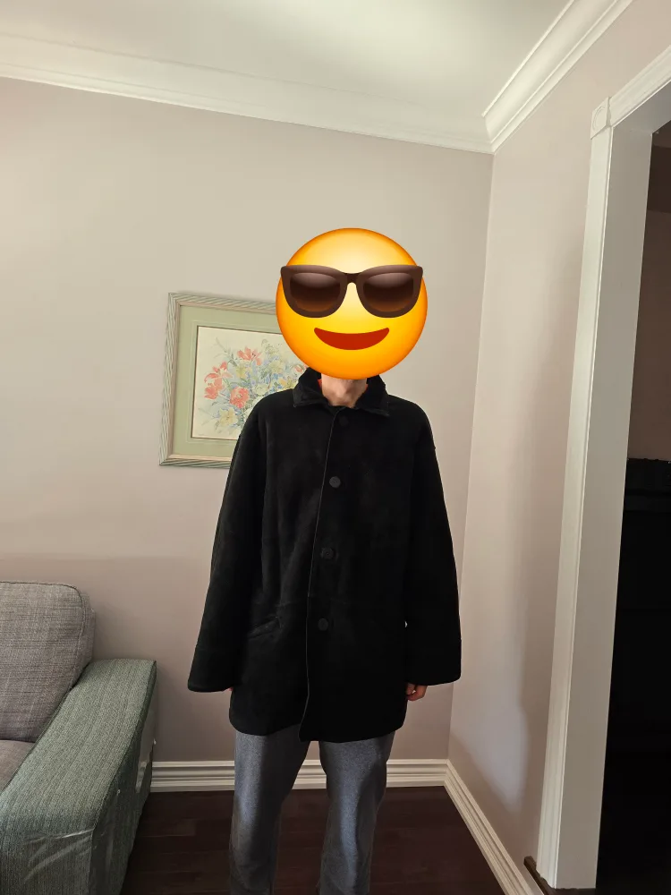 Vintage  Fur  Black Shearling Coat, size XL image indicator(4)