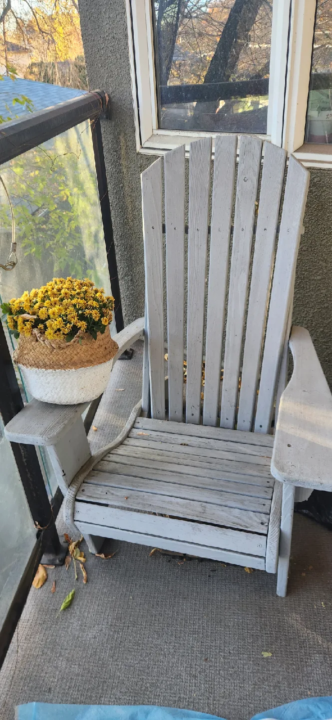 Grey Wooden Adirondack Chair