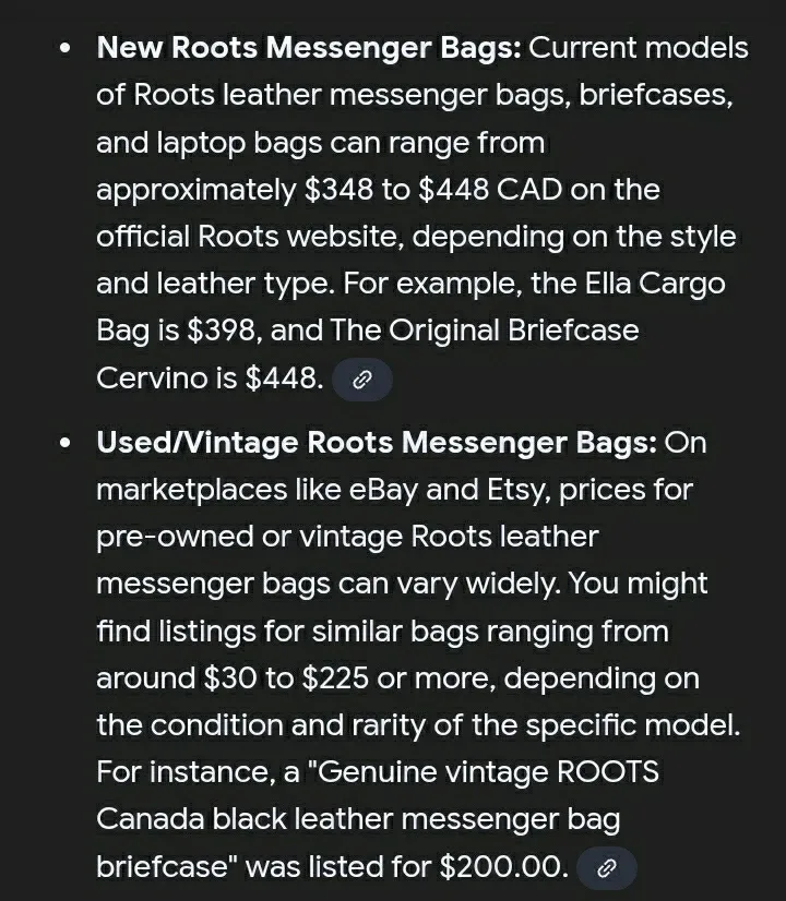 Brand New Roots Genuine Leather Black Messenger Bag image indicator(7)