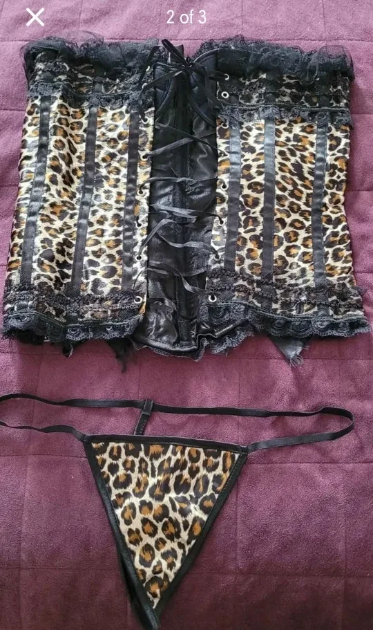 Leopard Print Corset Set - Size L🥕 image indicator(2)