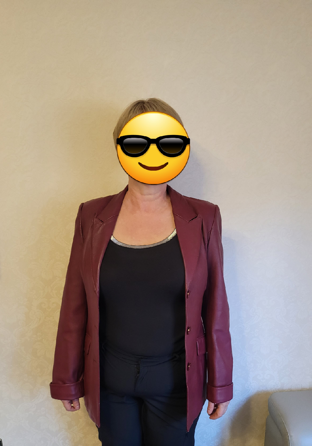 Burgundy Genuine Leather Blazer
