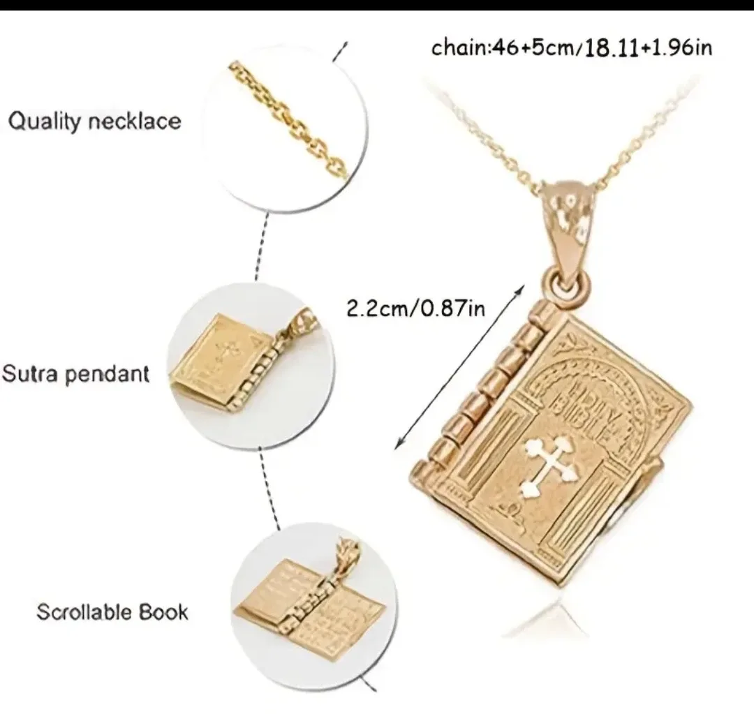 Gold Holy Bible  Necklace image indicator(3)