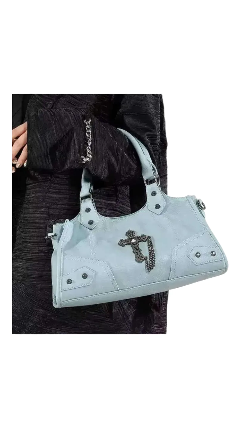 Blue Handbag with Cross Detail image indicator(2)