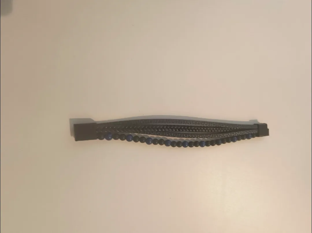 Men's Beaded & Braided Leather Bracelet - Black & Blue image indicator(3)