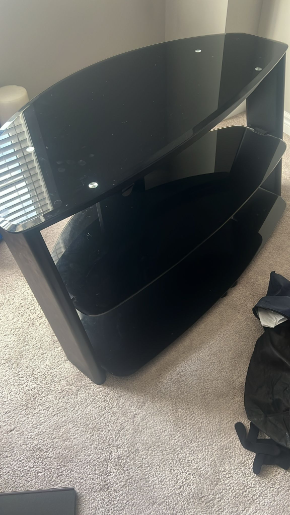 Black Glass TV Stand - photo 2