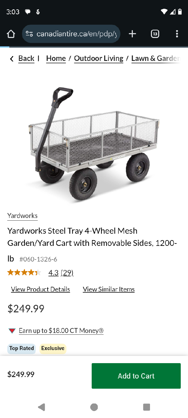 Yardworks Steel Tray Garden/Yard Cart - photo 4