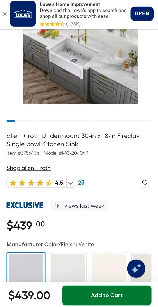 allen + roth The Perry Kitchen Sink image indicator(3)