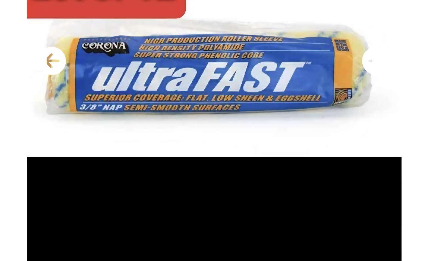 New Corona UltraFast Cover 3/8" nap paint roller