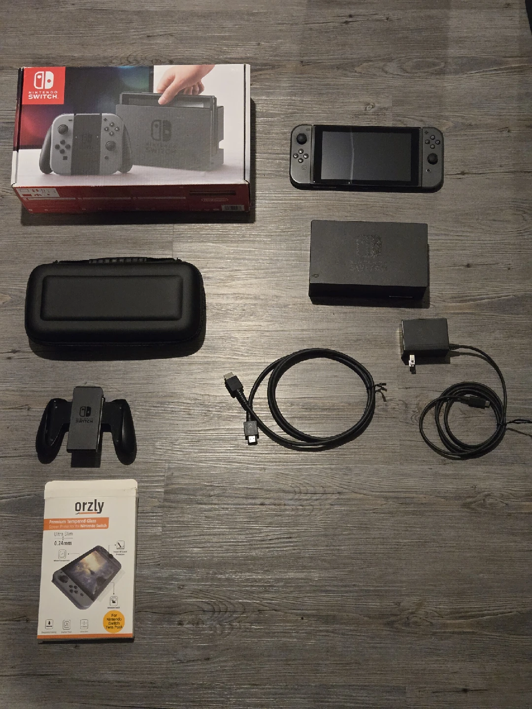 Nintendo Switch Console V1 Bundle w/ Orzly Case & Accessories