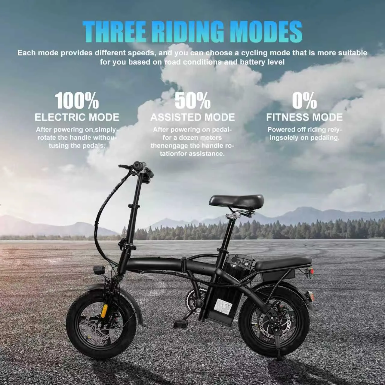 New 14" Foldable Electric Bike image indicator(2)