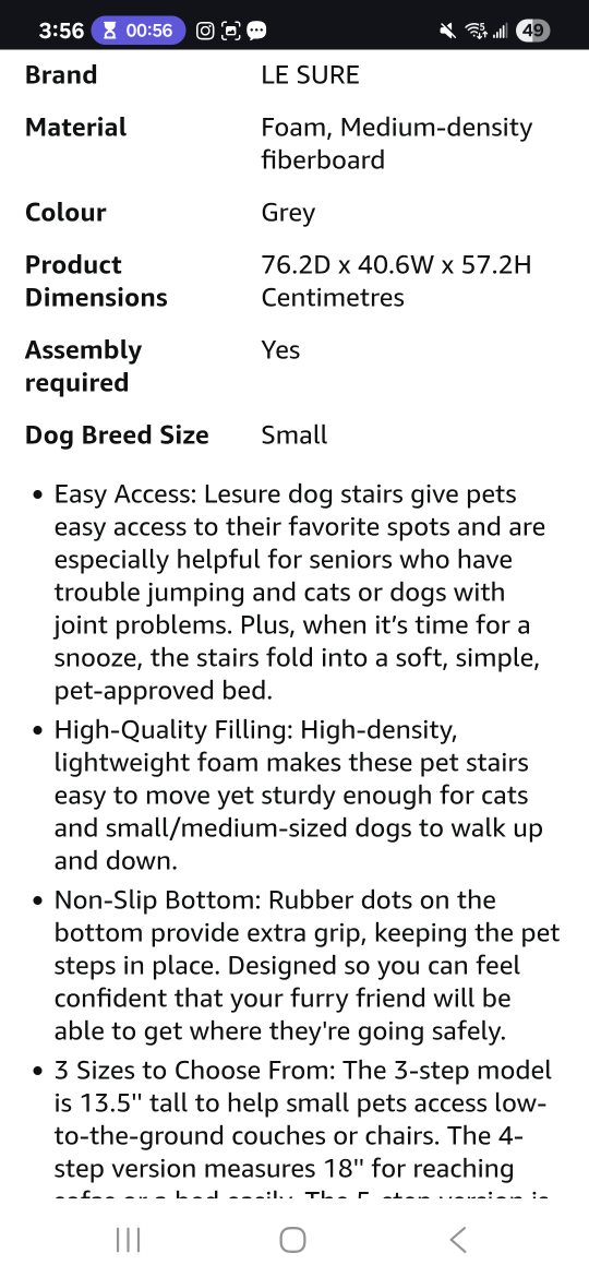 Lesure 5-Step Dog Stairs - Grey - photo 4