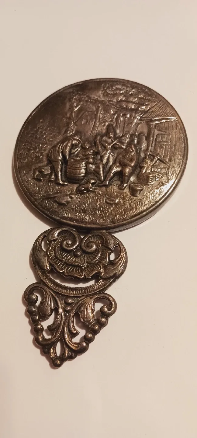 Antique Ornate Hand Held Vanity Mirror image indicator(4)