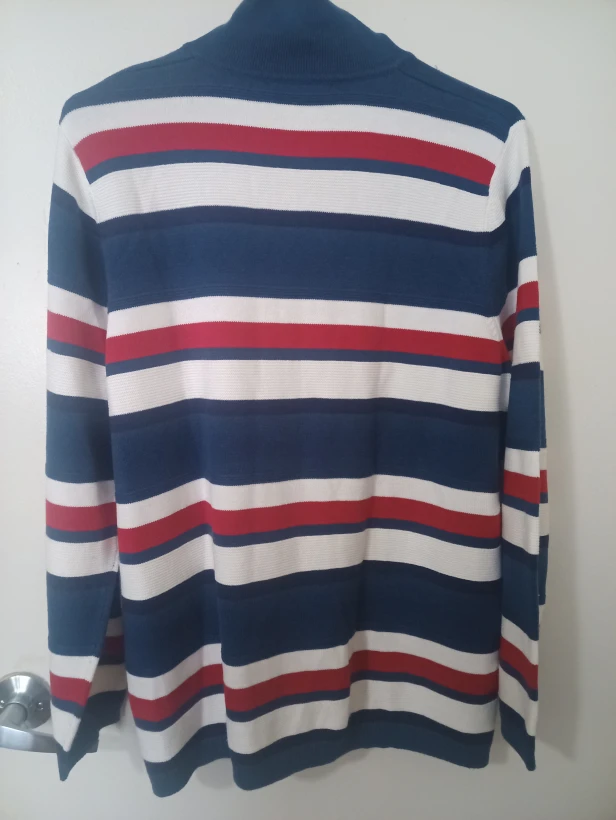 ALIA Striped Zip-Up Sweater - Size M - photo 3