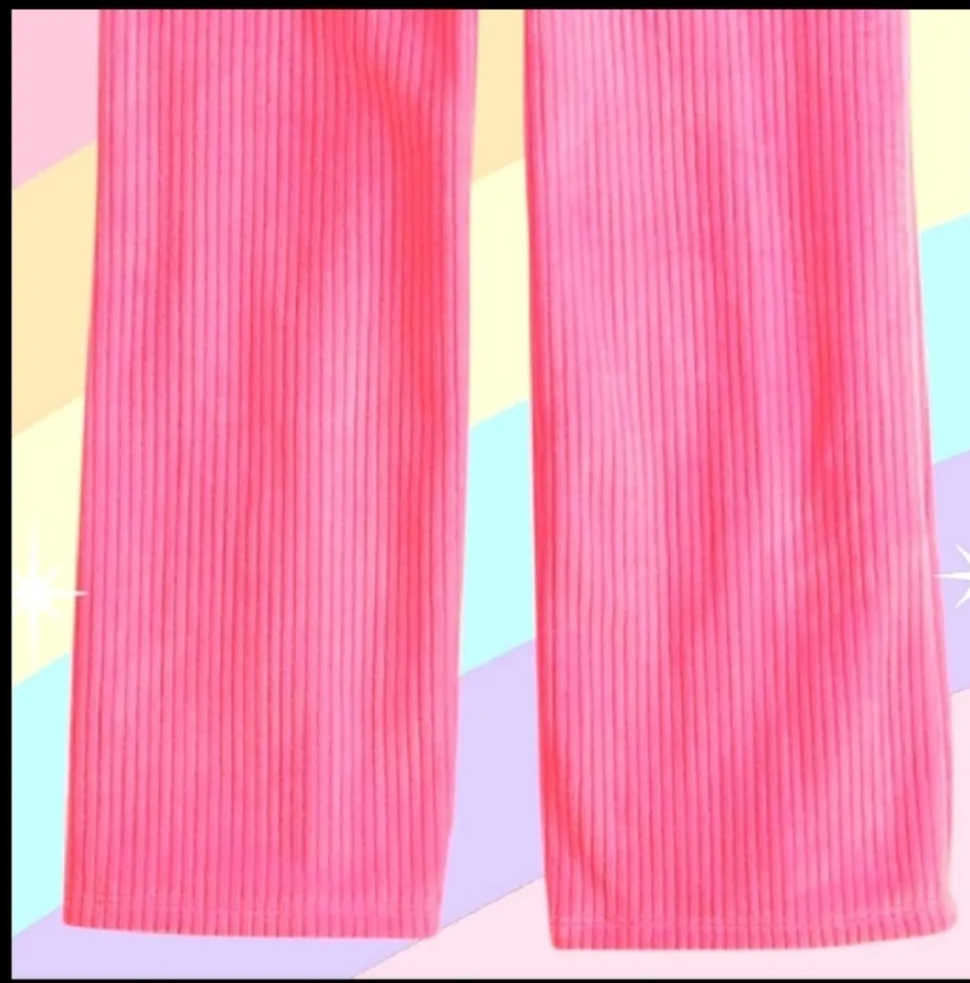 🤎  NWT Girls 6X Athleisure Ribbed Straight  Leg Pants image indicator(3)