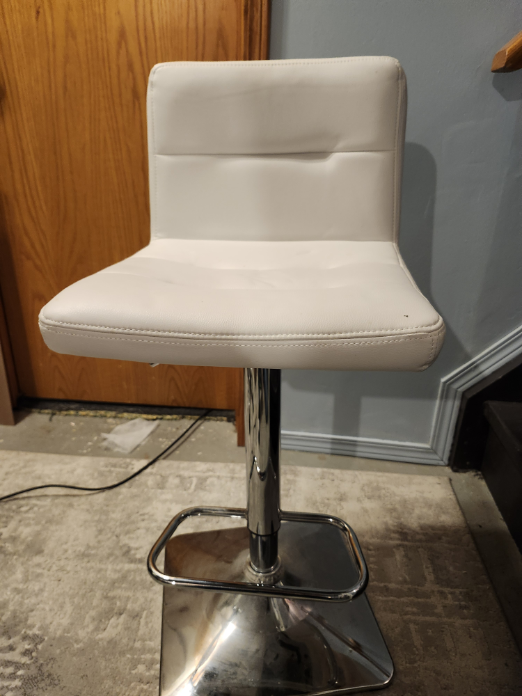 White Adjustable Bar Stool - photo 2