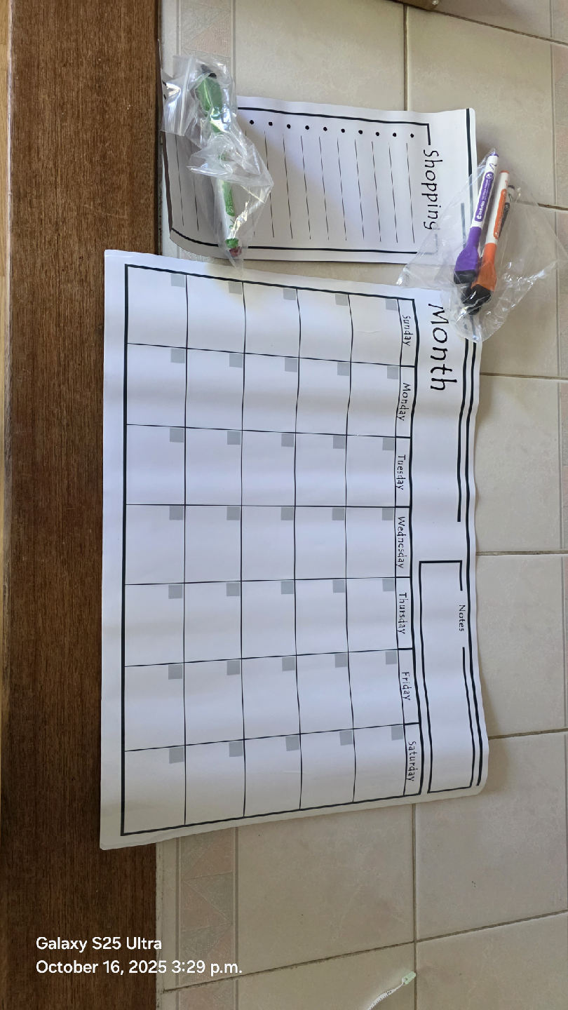 Dry Erase Magnetic Calendar and shopping list + Markers - photo 2