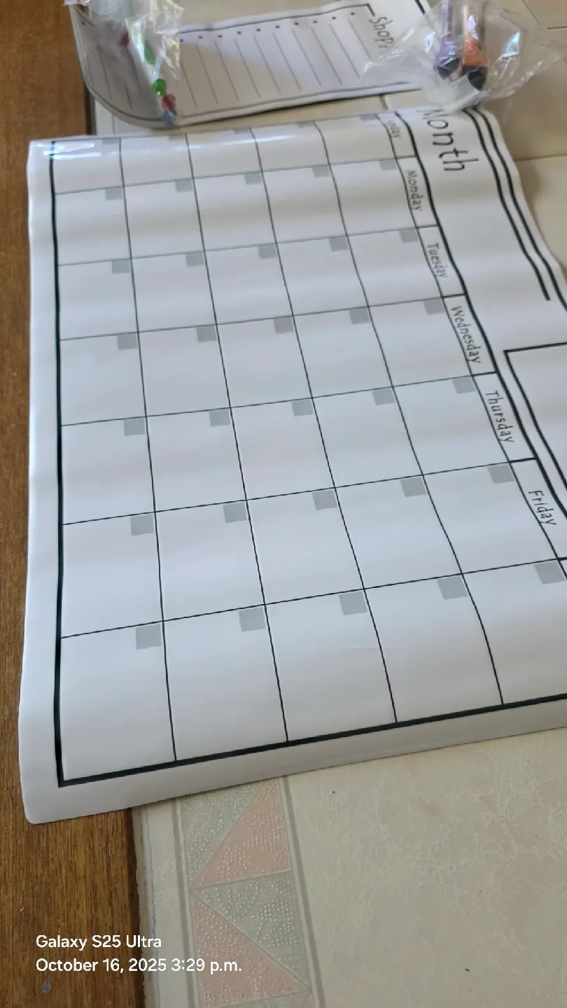 Dry Erase Magnetic Calendar and shopping list + Markers image indicator(3)