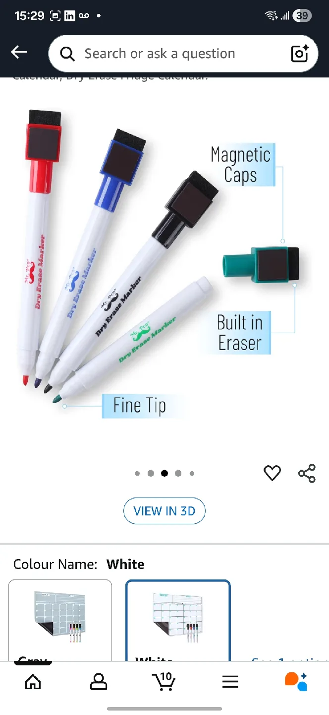 Dry Erase Magnetic Calendar and shopping list + Markers image indicator(4)