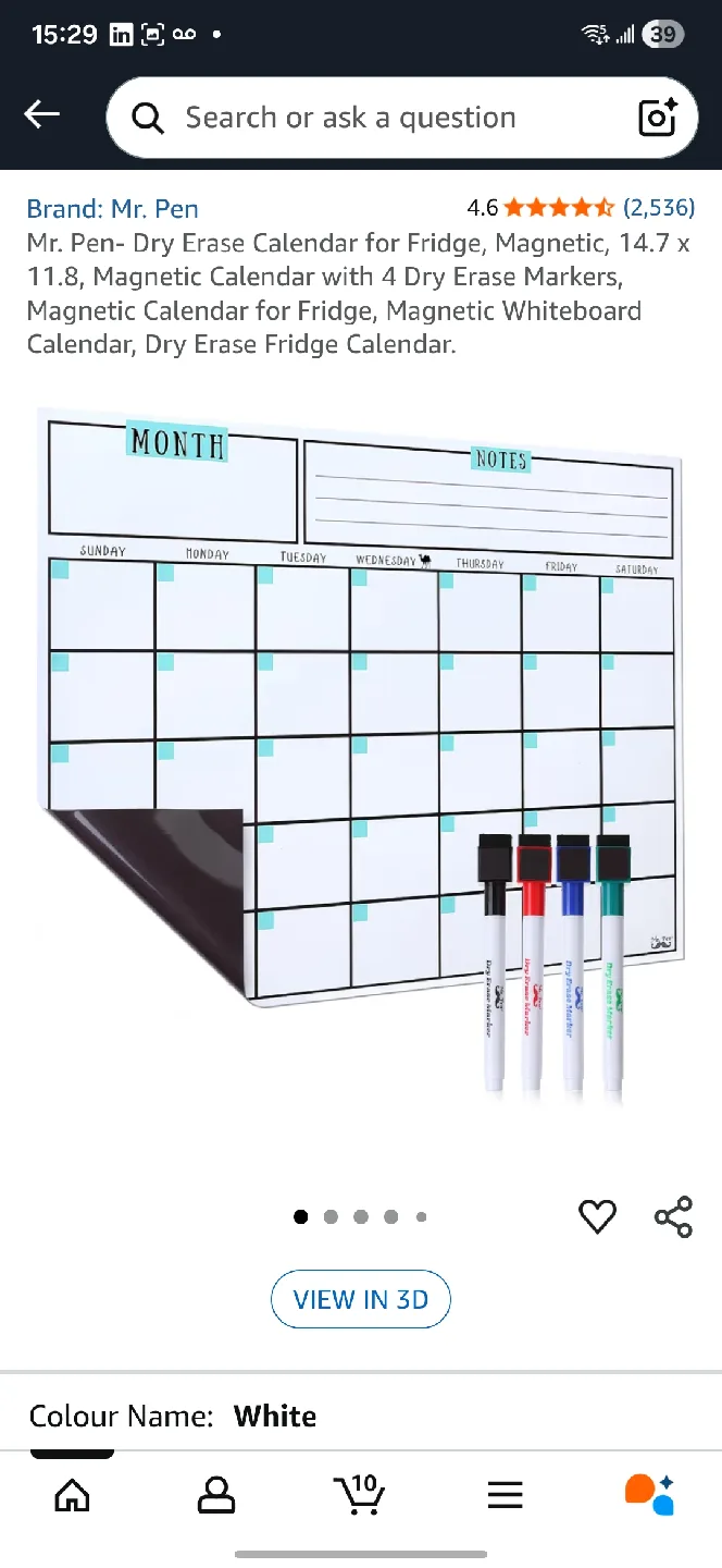 Dry Erase Magnetic Calendar and shopping list + Markers image indicator(5)