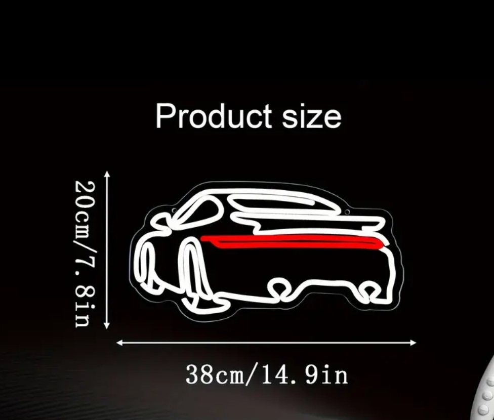 Car Neon Sign - 38cm x 20cm