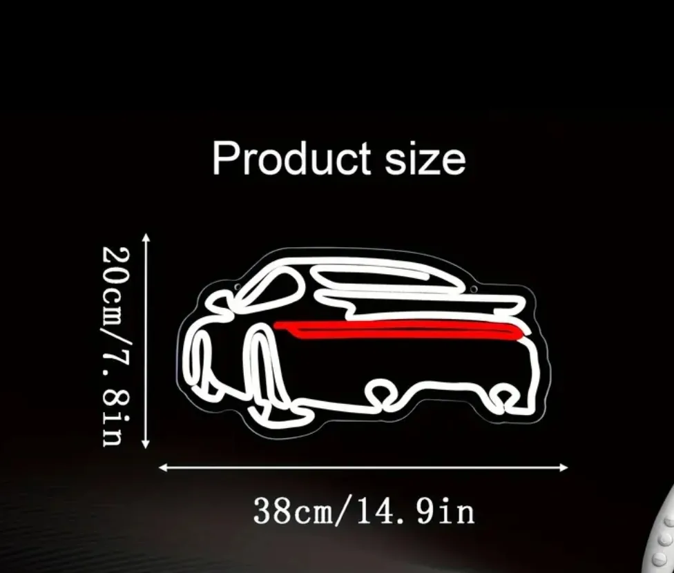 Car Neon Sign - 38cm x 20cm thumbnail