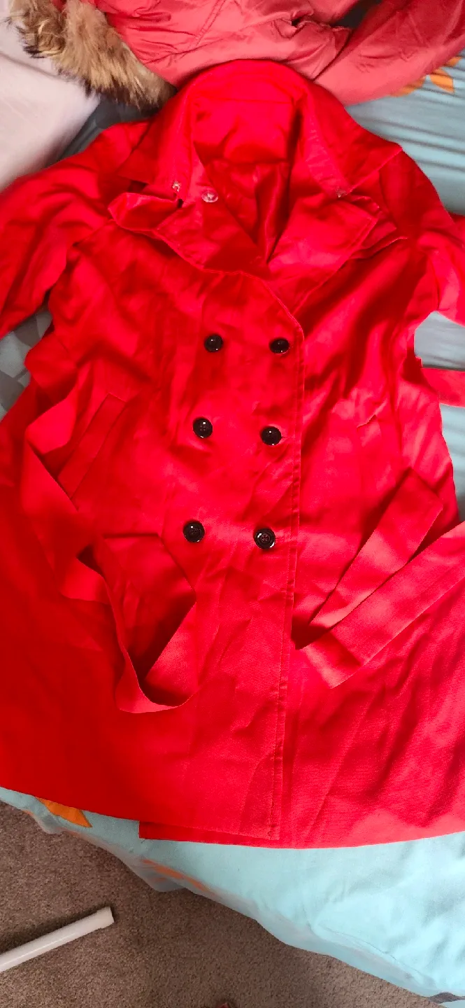 Red Trench Coat Medium