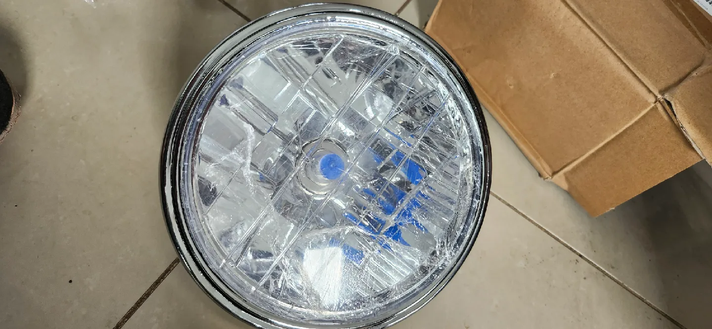 Motorcycle Headlight - Black & Chrome thumbnail