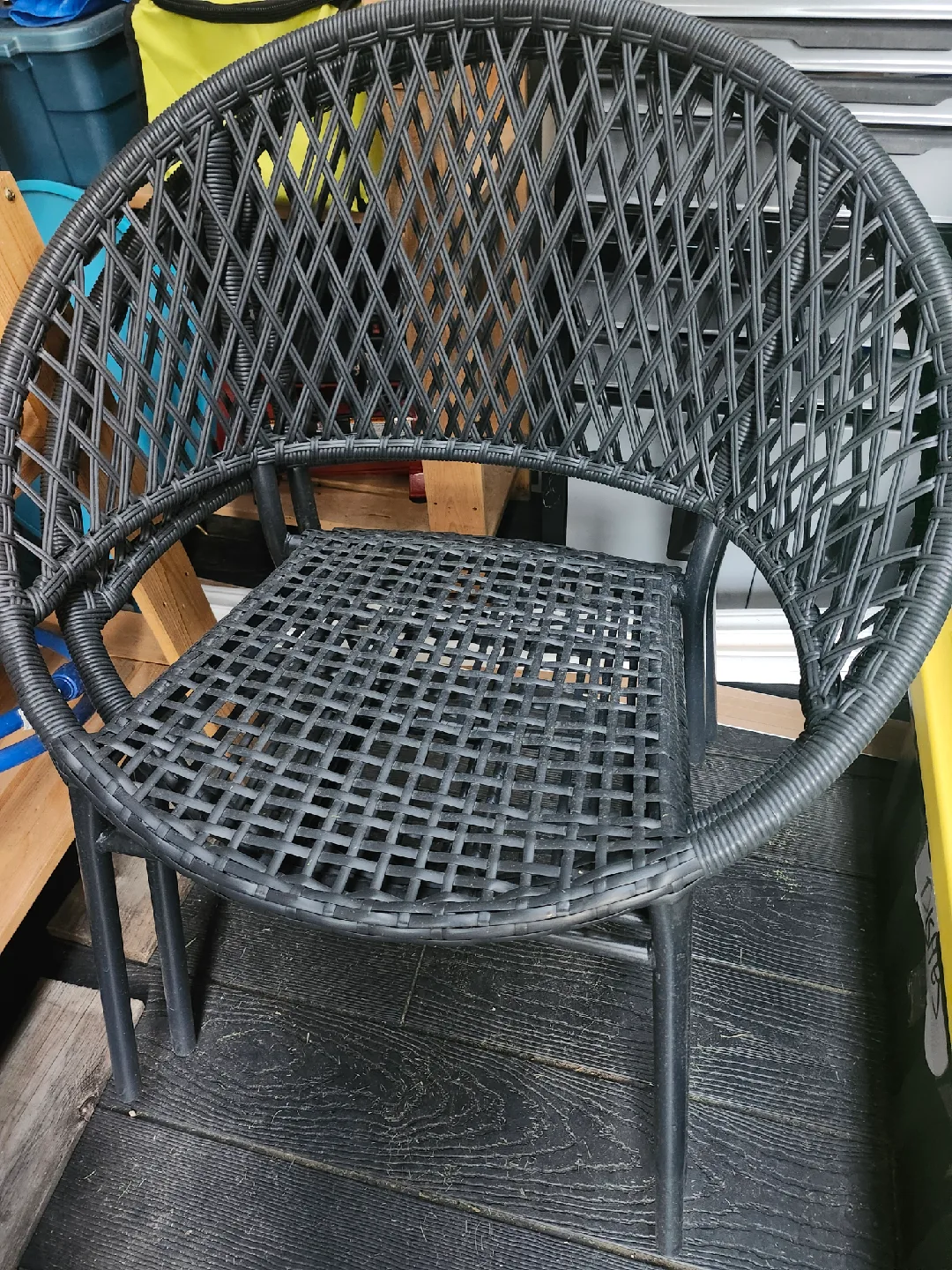 Brand New Set Of Black Wicker Outdoor Chairs thumbnail