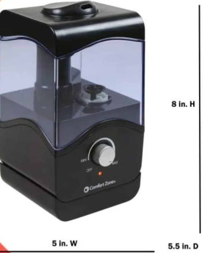 Comfort Zone Portable Ultrasonic Humidifier with Aromatherapy image indicator(2)