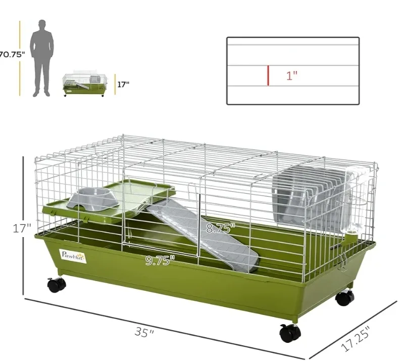 PawHut Small Animal Cage - 35 inch image indicator(4)